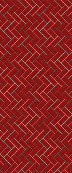 Red Diagonal Herringbone Tile Acrylic Shower Panel 2440mm x 1220mm ( 3mm Thick) - CladdTech