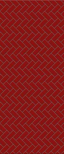 Red Diagonal Herringbone Tile Acrylic Shower Panel 2440mm x 1220mm ( 3mm Thick) - CladdTech