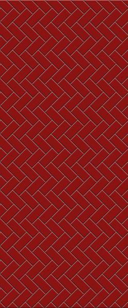 Red Diagonal Herringbone Tile Acrylic Shower Panel 2440mm x 1220mm ( 3mm Thick) - CladdTech