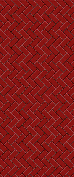 Red Diagonal Herringbone Tile Acrylic Shower Panel 2440mm x 1220mm ( 3mm Thick) - CladdTech