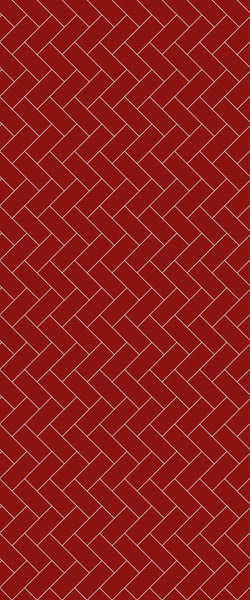 Red Diagonal Herringbone Tile Acrylic Shower Panel 2440mm x 1220mm ( 3mm Thick) - CladdTech