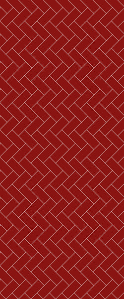 Red Diagonal Herringbone Tile Acrylic Shower Panel 2440mm x 1220mm ( 3mm Thick) - CladdTech