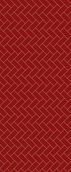 Red Diagonal Herringbone Tile Acrylic Shower Panel 2440mm x 1220mm ( 3mm Thick) - CladdTech