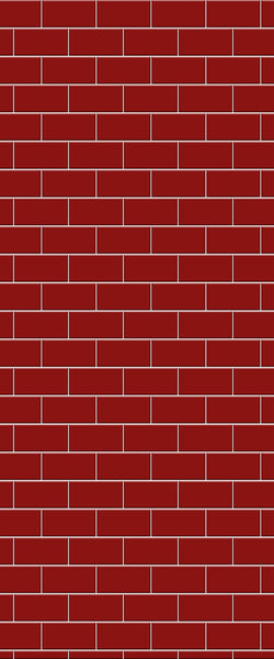 Red Subway Tile Acrylic Shower Panel 2440mm x 1220mm ( 3mm Thick) - CladdTech
