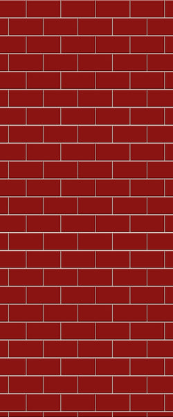 Red Subway Tile Acrylic Shower Panel 2440mm x 1220mm ( 3mm Thick) - CladdTech