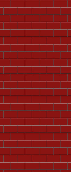 Red Subway Tile Acrylic Shower Panel 2440mm x 1220mm ( 3mm Thick) - CladdTech