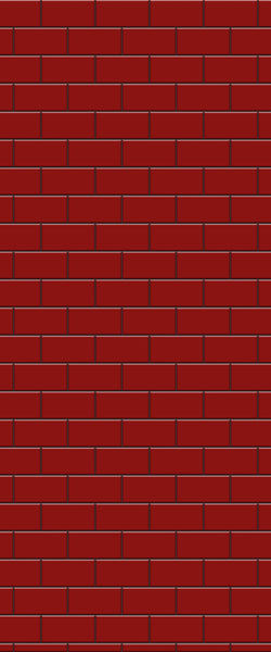 Red Subway Tile Acrylic Shower Panel 2440mm x 1220mm ( 3mm Thick) - CladdTech