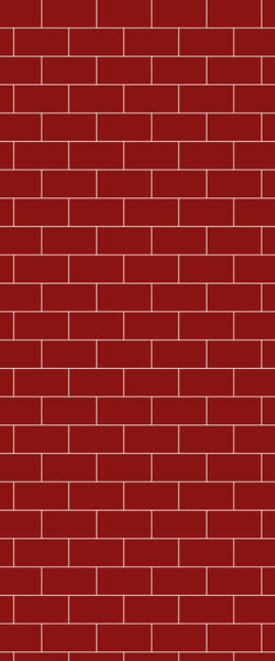 Red Subway Tile Acrylic Shower Panel 2440mm x 1220mm ( 3mm Thick) - CladdTech