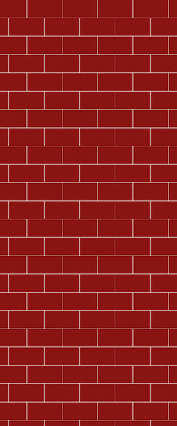 Red Subway Tile Acrylic Shower Panel 2440mm x 1220mm ( 3mm Thick) - CladdTech