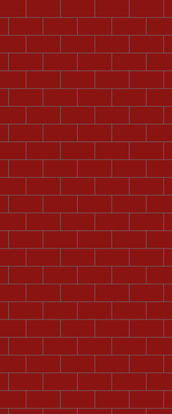Red Subway Tile Acrylic Shower Panel 2440mm x 1220mm ( 3mm Thick) - CladdTech