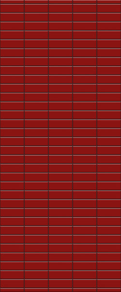 Red Horizontal Block Tile Acrylic Shower Panel 2440mm x 1220mm ( 3mm Thick) - CladdTech