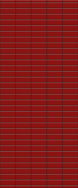 Red Horizontal Block Tile Acrylic Shower Panel 2440mm x 1220mm ( 3mm Thick) - CladdTech