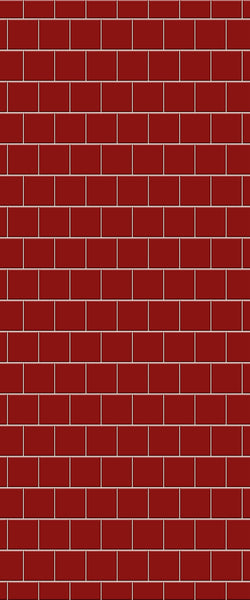 Red Large Square's Tile Acrylic Shower Wall Panel 2440mm x 1220mm ( 3mm Thick) - CladdTech