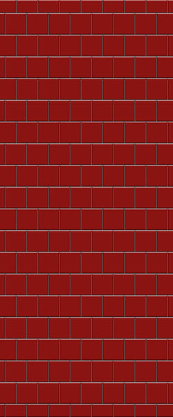 Red Large Square's Tile Acrylic Shower Wall Panel 2440mm x 1220mm ( 3mm Thick) - CladdTech