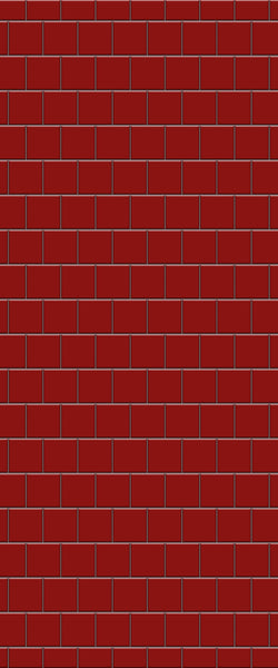 Red Large Square's Tile Acrylic Shower Wall Panel 2440mm x 1220mm ( 3mm Thick) - CladdTech