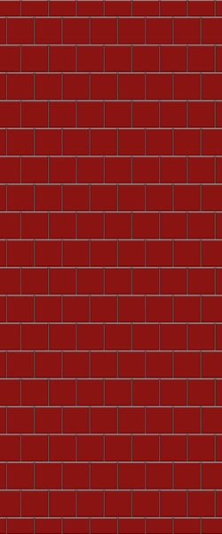Red Large Square's Tile Acrylic Shower Wall Panel 2440mm x 1220mm ( 3mm Thick) - CladdTech