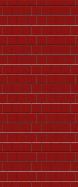 Red Large Square's Tile Acrylic Shower Wall Panel 2440mm x 1220mm ( 3mm Thick) - CladdTech