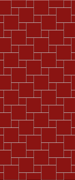 Red Pin Wheel Tile Acrylic Shower Wall Panel 2440mm x 1220mm ( 3mm Thick) - CladdTech
