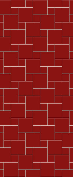 Red Pin Wheel Tile Acrylic Shower Wall Panel 2440mm x 1220mm ( 3mm Thick) - CladdTech