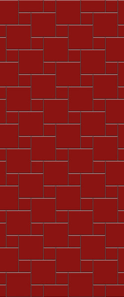 Red Pin Wheel Tile Acrylic Shower Wall Panel 2440mm x 1220mm ( 3mm Thick) - CladdTech