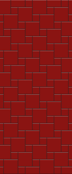 Red Pin Wheel Tile Acrylic Shower Wall Panel 2440mm x 1220mm ( 3mm Thick) - CladdTech