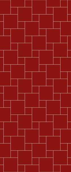 Red Pin Wheel Tile Acrylic Shower Wall Panel 2440mm x 1220mm ( 3mm Thick) - CladdTech