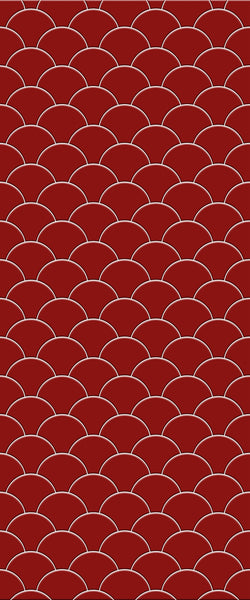 Red Fishscales Tile Acrylic Shower Panel 2440mm x 1220mm (3mm Thick) - CladdTech