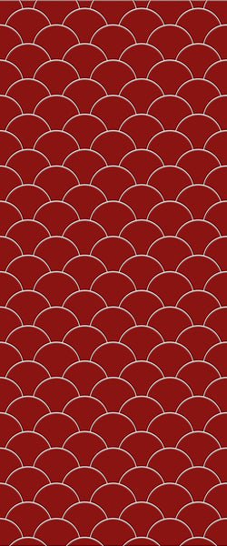 Red Fishscales Tile Acrylic Shower Panel 2440mm x 1220mm (3mm Thick) - CladdTech