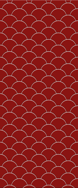 Red Fishscales Tile Acrylic Shower Panel 2440mm x 1220mm (3mm Thick) - CladdTech