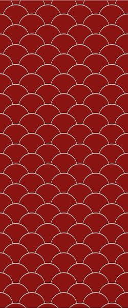 Red Fishscales Tile Acrylic Shower Panel 2440mm x 1220mm (3mm Thick) - CladdTech