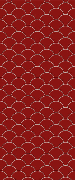 Red Fishscales Tile Acrylic Shower Panel 2440mm x 1220mm (3mm Thick) - CladdTech