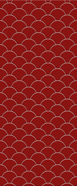 Red Fishscales Tile Acrylic Shower Panel 2440mm x 1220mm (3mm Thick) - CladdTech