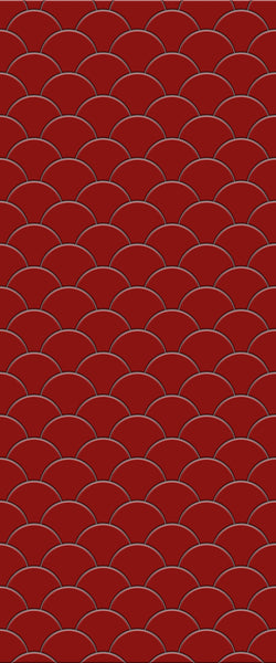 Red Fishscales Tile Acrylic Shower Panel 2440mm x 1220mm (3mm Thick) - CladdTech