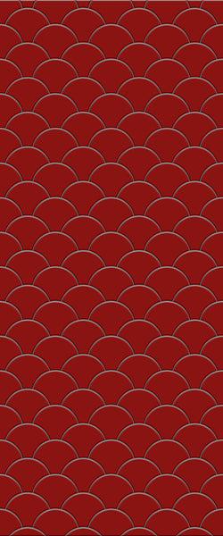 Red Fishscales Tile Acrylic Shower Panel 2440mm x 1220mm (3mm Thick) - CladdTech