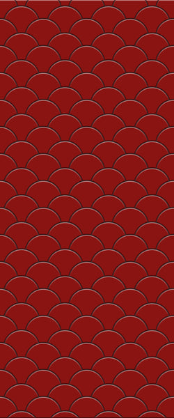 Red Fishscales Tile Acrylic Shower Panel 2440mm x 1220mm (3mm Thick) - CladdTech