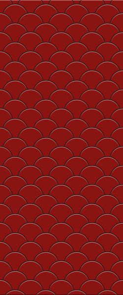 Red Fishscales Tile Acrylic Shower Panel 2440mm x 1220mm (3mm Thick) - CladdTech