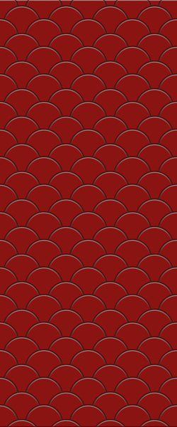 Red Fishscales Tile Acrylic Shower Panel 2440mm x 1220mm (3mm Thick) - CladdTech