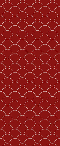 Red Fishscales Tile Acrylic Shower Panel 2440mm x 1220mm (3mm Thick) - CladdTech