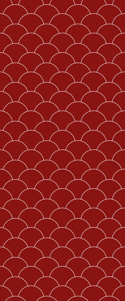 Red Fishscales Tile Acrylic Shower Panel 2440mm x 1220mm (3mm Thick) - CladdTech