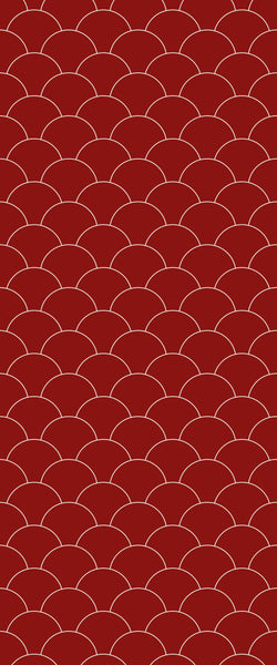 Red Fishscales Tile Acrylic Shower Panel 2440mm x 1220mm (3mm Thick) - CladdTech