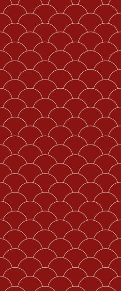 Red Fishscales Tile Acrylic Shower Panel 2440mm x 1220mm (3mm Thick) - CladdTech