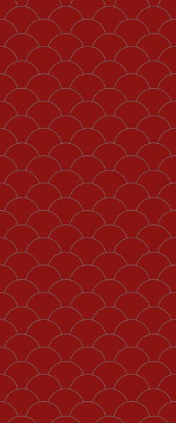 Red Fishscales Tile Acrylic Shower Panel 2440mm x 1220mm (3mm Thick) - CladdTech