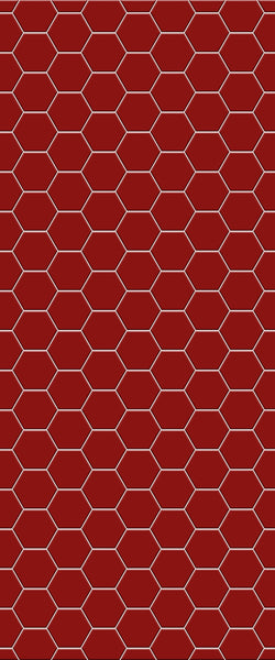 Red Hexagon Tile Acrylic Wall Panel 2440mm x 1220mm (3mm Thick) - CladdTech