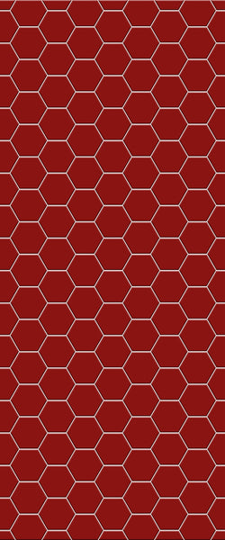 Red Hexagon Tile Acrylic Wall Panel 2440mm x 1220mm (3mm Thick) - CladdTech