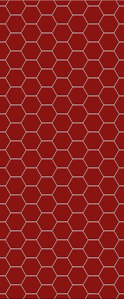 Red Hexagon Tile Acrylic Wall Panel 2440mm x 1220mm (3mm Thick) - CladdTech