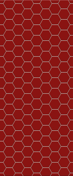 Red Hexagon Tile Acrylic Wall Panel 2440mm x 1220mm (3mm Thick) - CladdTech