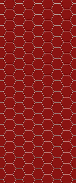 Red Hexagon Tile Acrylic Wall Panel 2440mm x 1220mm (3mm Thick) - CladdTech