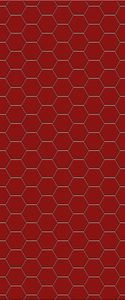 Red Hexagon Tile Acrylic Wall Panel 2440mm x 1220mm (3mm Thick) - CladdTech