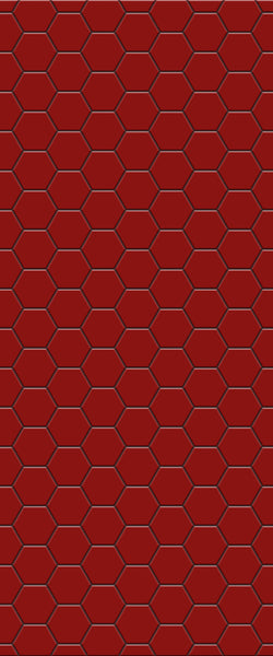 Red Hexagon Tile Acrylic Wall Panel 2440mm x 1220mm (3mm Thick) - CladdTech