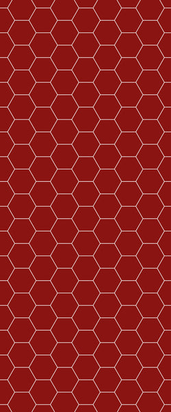 Red Hexagon Tile Acrylic Wall Panel 2440mm x 1220mm (3mm Thick) - CladdTech